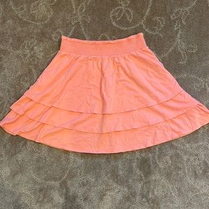 Garnet Hill peach jersey knit layered skirt, women’s size Small